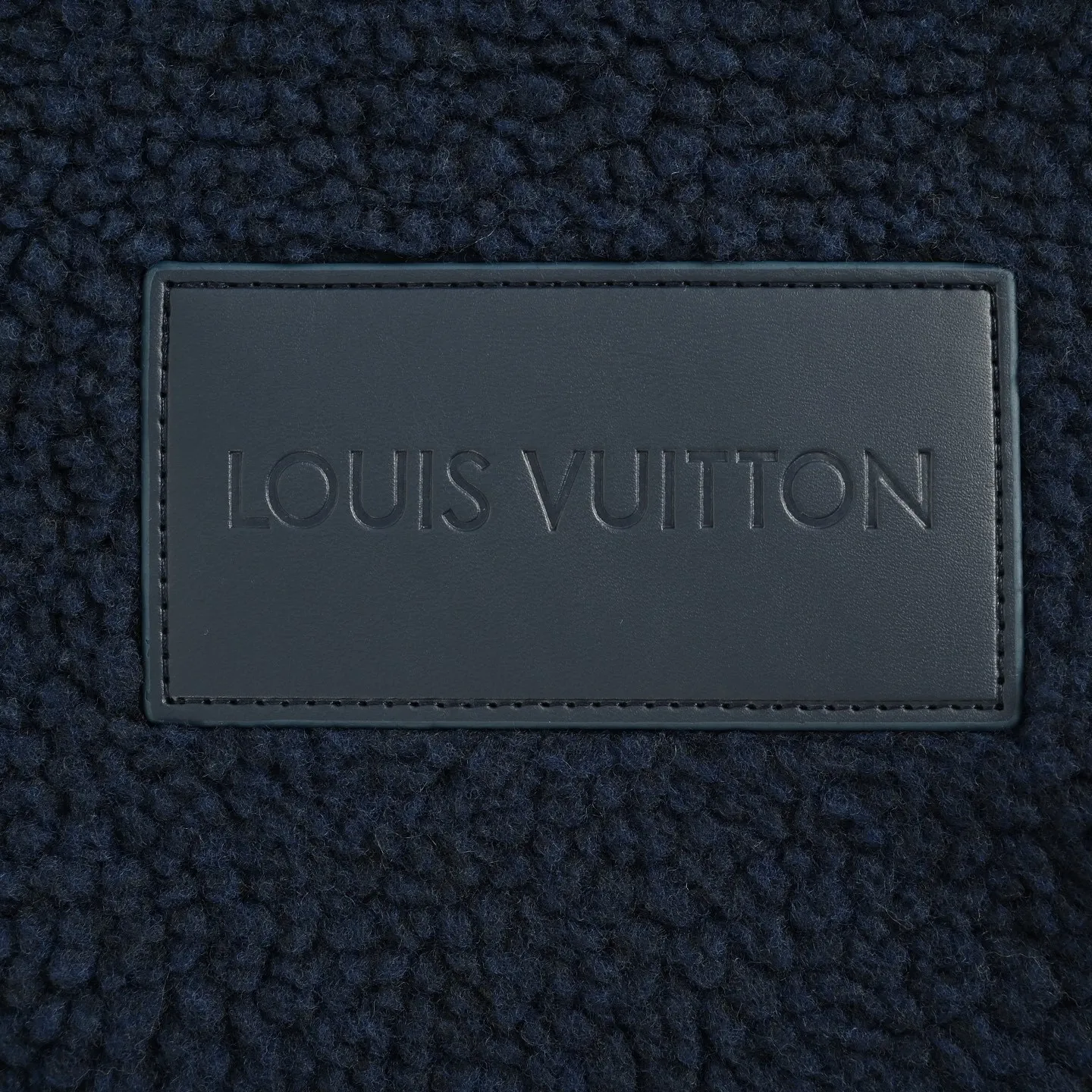 Louis Vuitton/Louis Vuitton 24Fw leather sherpa stand collar jacket